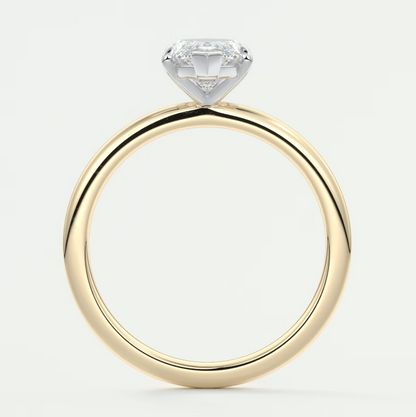 Luna Two-Tone Solitaire Ring – Lab Diamond or Moissanite