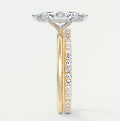 Luna Two-Tone Solitaire Ring – Lab Diamond or Moissanite