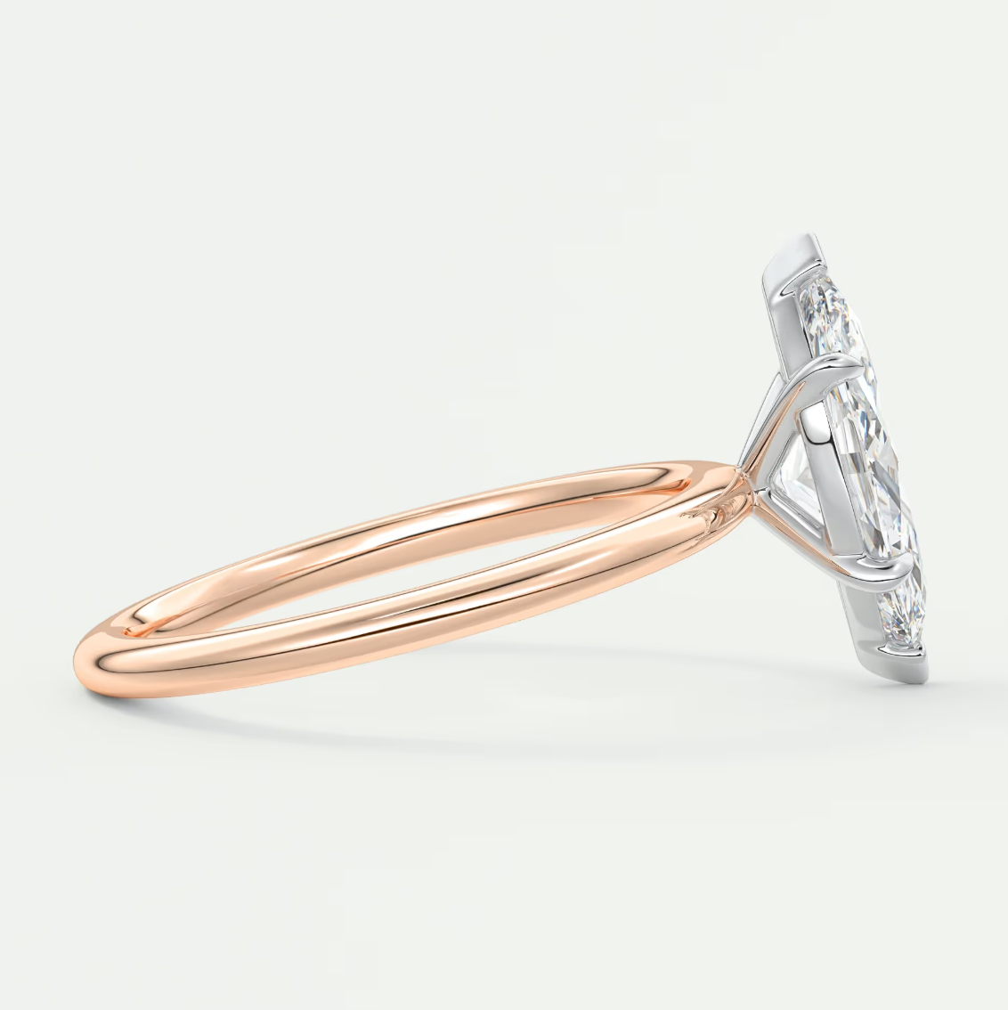 Luna Two-Tone Solitaire Ring – Lab Diamond or Moissanite
