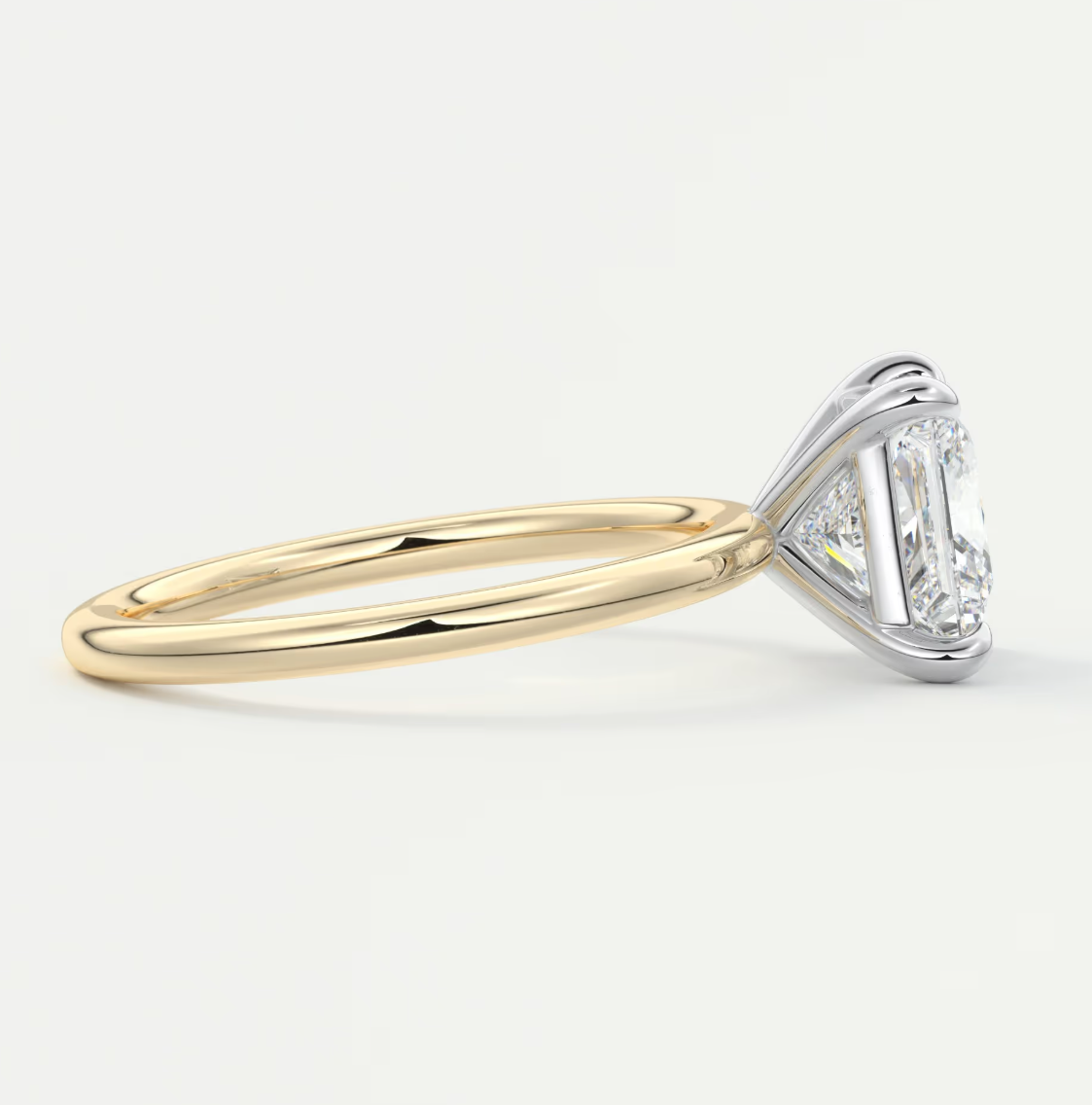 Luna Two-Tone Solitaire Ring – Lab Diamond or Moissanite