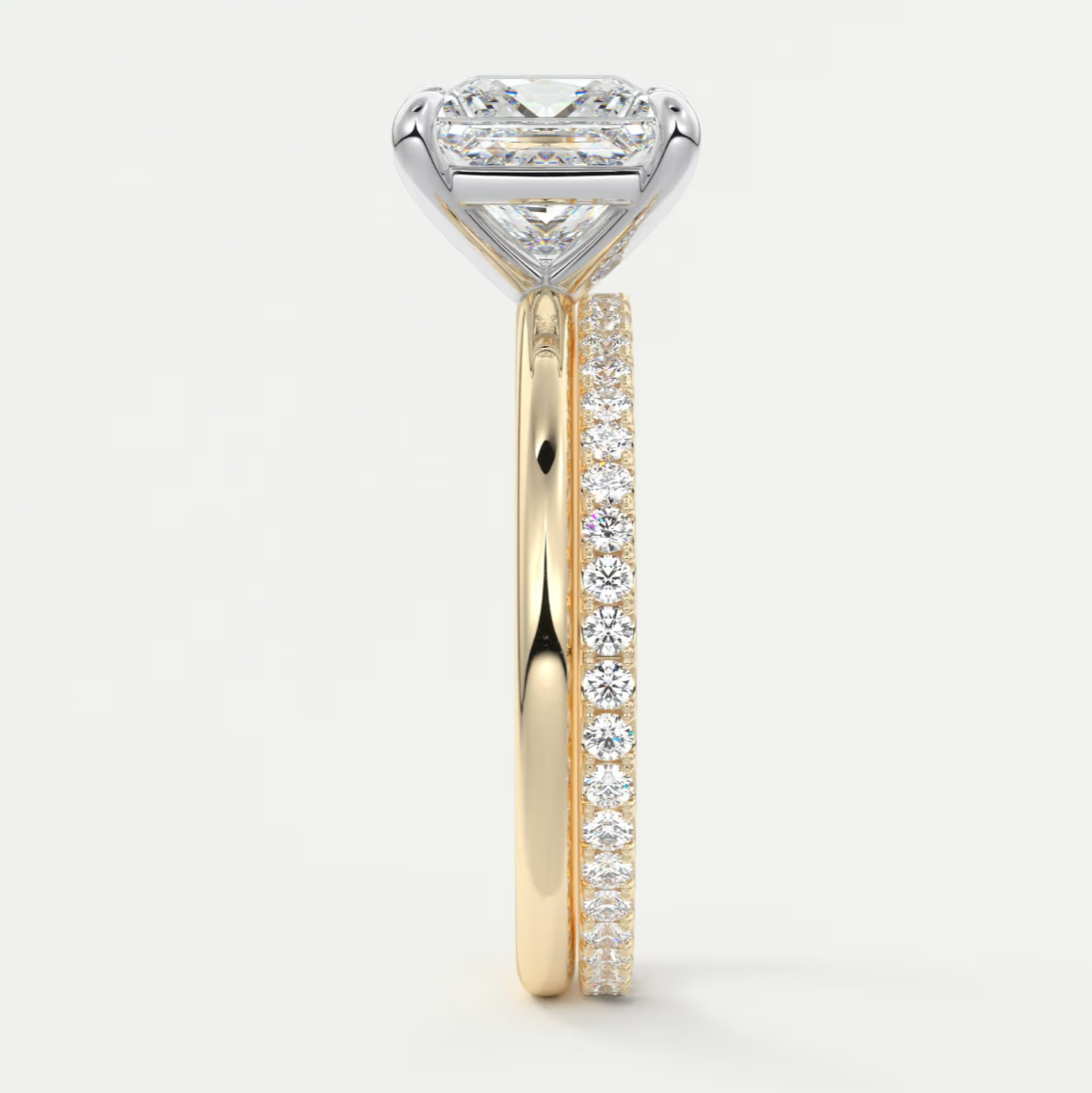 Luna Two-Tone Solitaire Ring – Lab Diamond or Moissanite