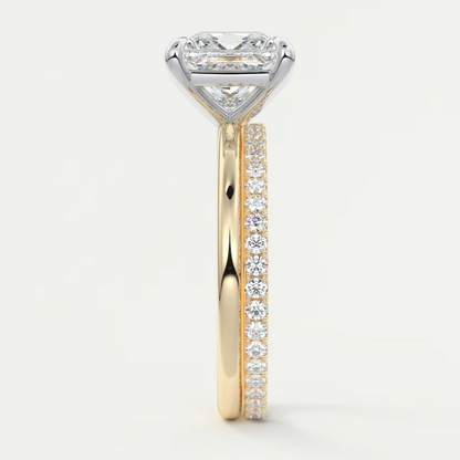 Luna Two-Tone Solitaire Ring – Lab Diamond or Moissanite