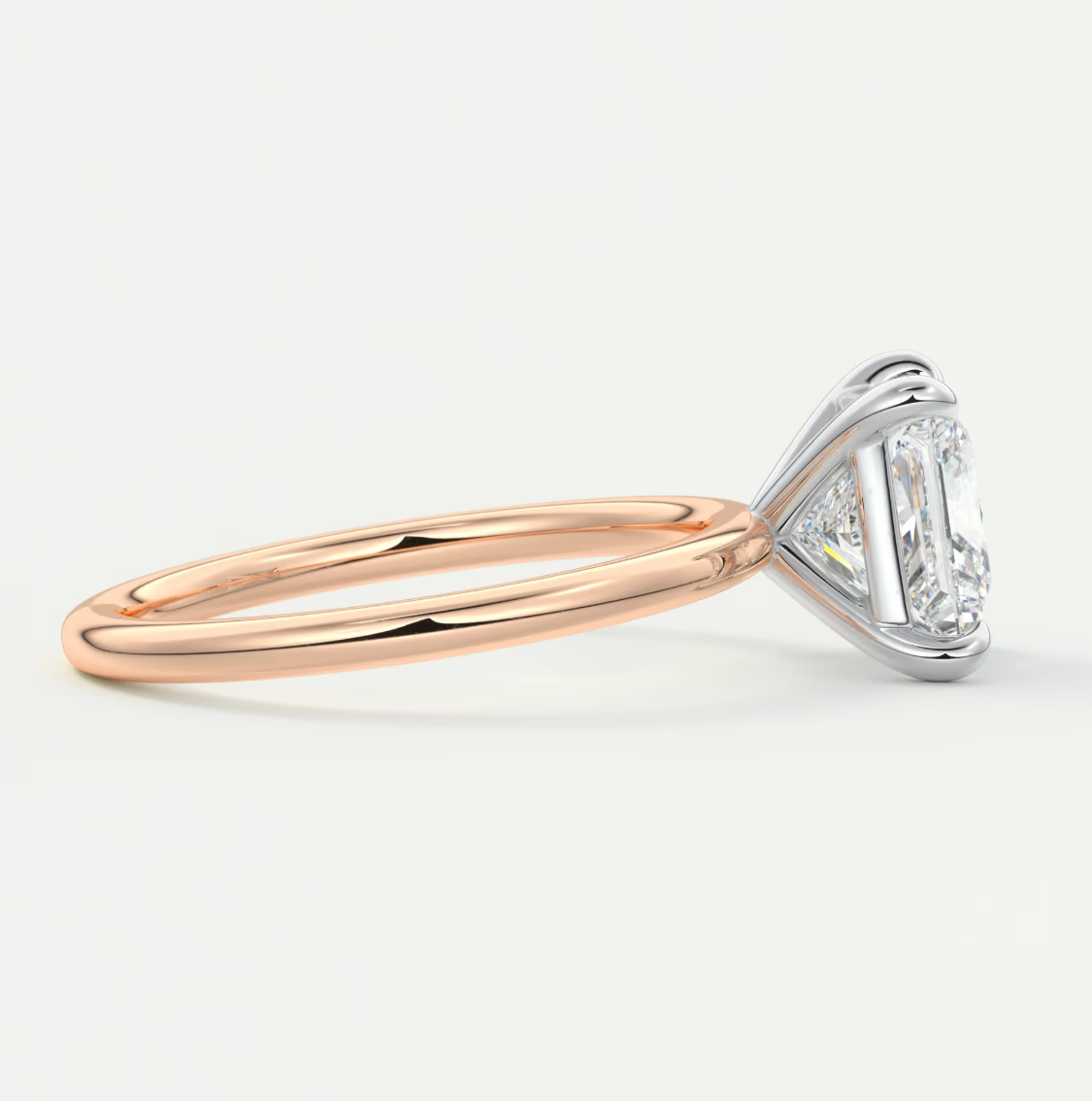 Luna Two-Tone Solitaire Ring – Lab Diamond or Moissanite