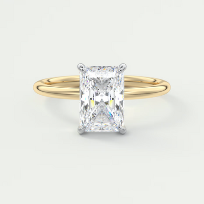 Luna Two-Tone Solitaire Ring – Lab Diamond or Moissanite