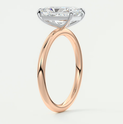 Luna Two-Tone Solitaire Ring – Lab Diamond or Moissanite