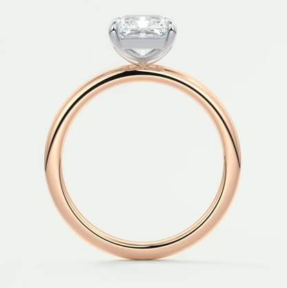 Luna Two-Tone Solitaire Ring – Lab Diamond or Moissanite