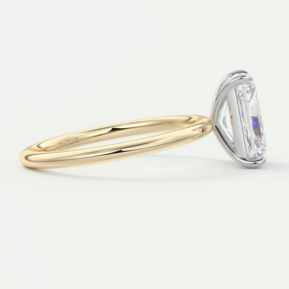 Luna Two-Tone Solitaire Ring – Lab Diamond or Moissanite
