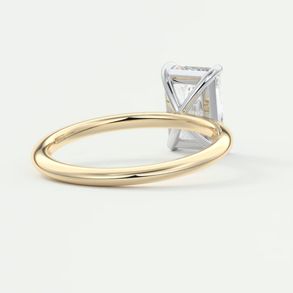 Luna Two-Tone Solitaire Ring – Lab Diamond or Moissanite