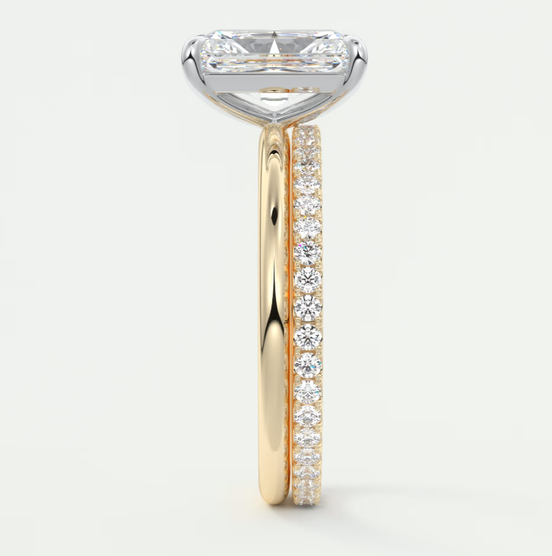 Luna Two-Tone Solitaire Ring – Lab Diamond or Moissanite