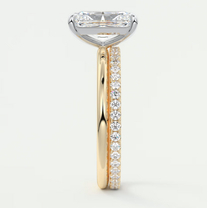 Luna Two-Tone Solitaire Ring – Lab Diamond or Moissanite