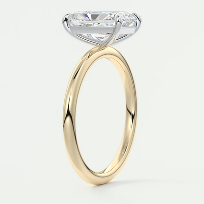 Luna Two-Tone Solitaire Ring – Lab Diamond or Moissanite