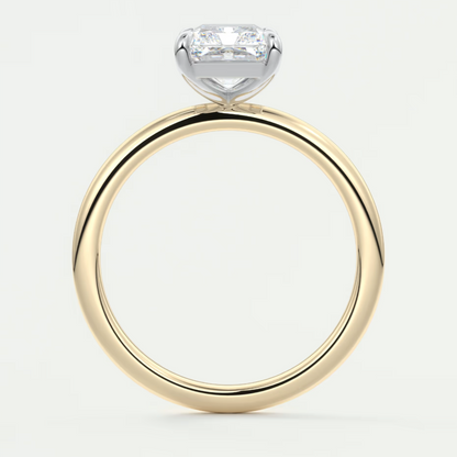 Luna Two-Tone Solitaire Ring – Lab Diamond or Moissanite