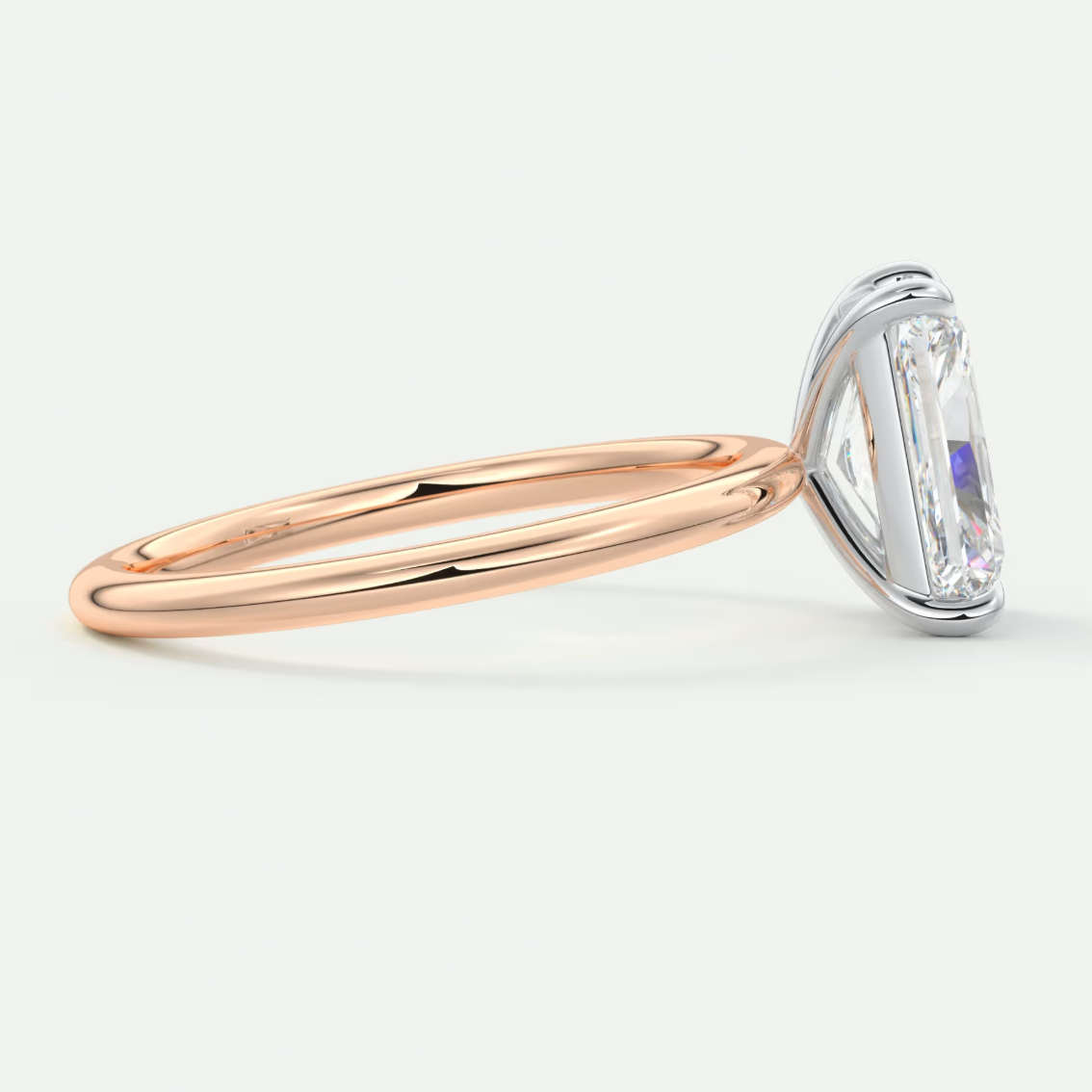 Luna Two-Tone Solitaire Ring – Lab Diamond or Moissanite
