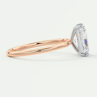 Luna Two-Tone Solitaire Ring – Lab Diamond or Moissanite