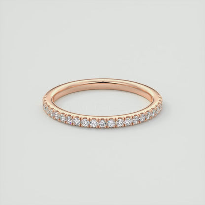 1.5mm Half French Set Eternity Band –  Lab-Grown or Natural Diamonds