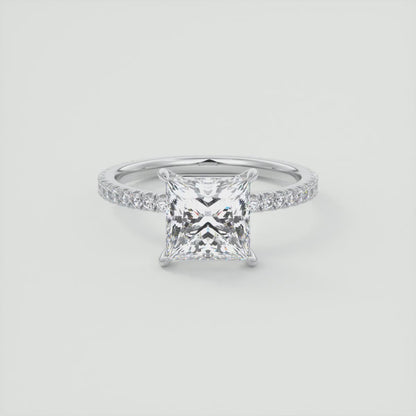 Isolde Princess Pavé Solitaire Ring