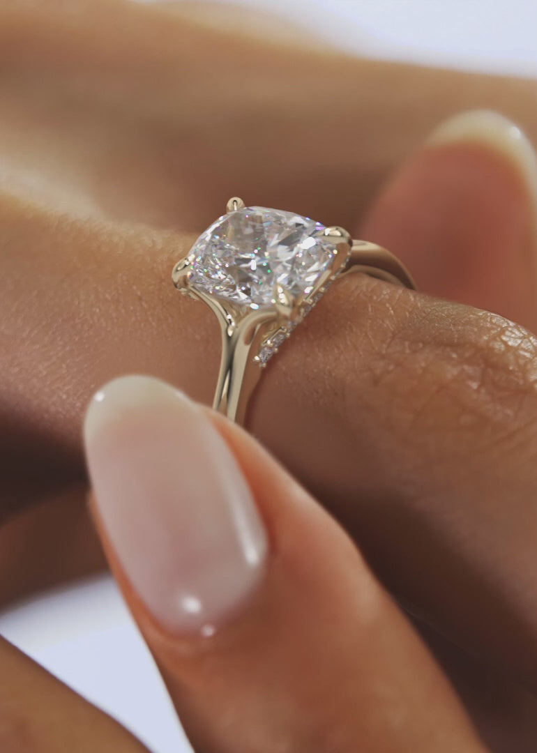 Cassia – Cushion Solitaire with Hidden Pavé