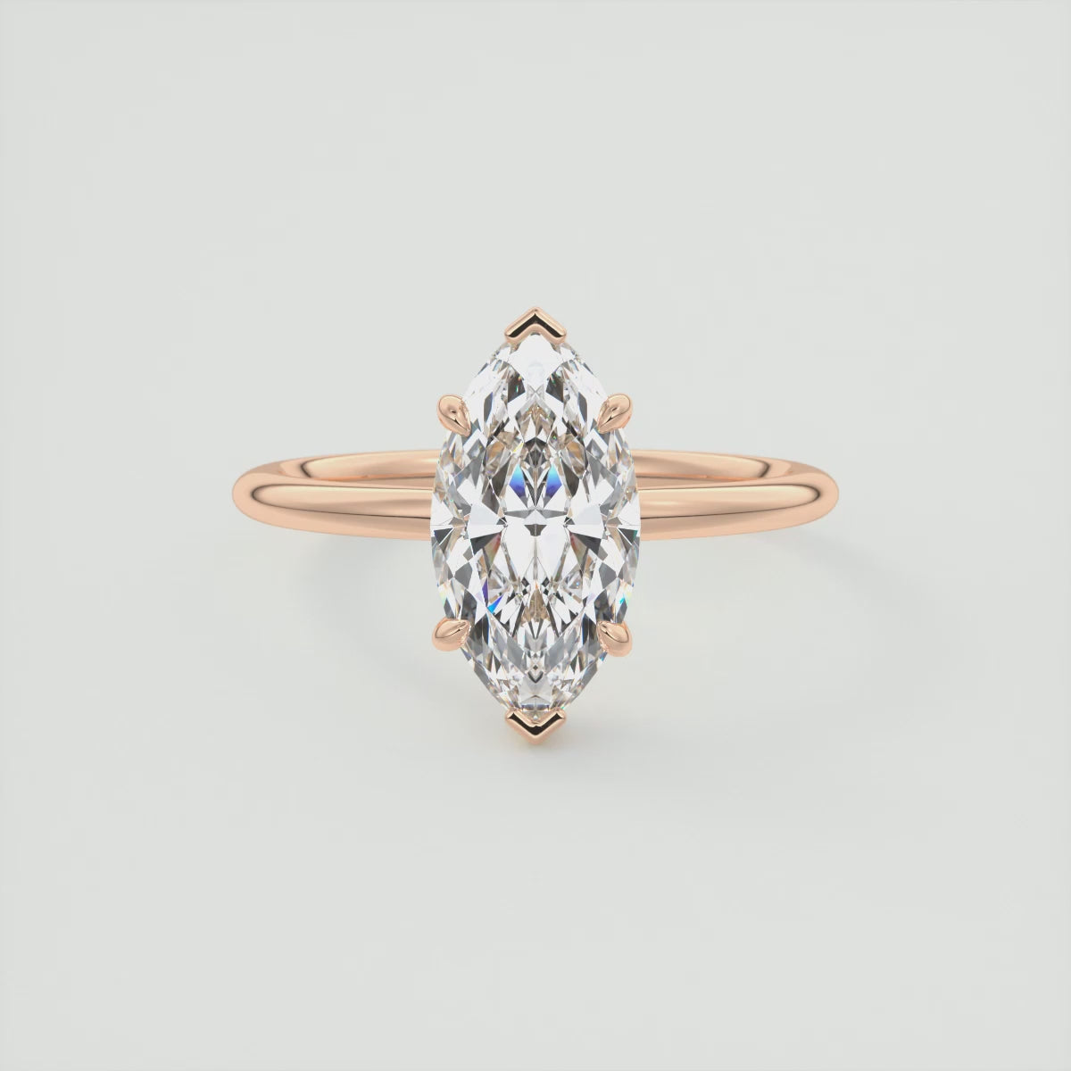 Aurora Marquise Hidden Halo Ring – Lab Diamond or Moissanite