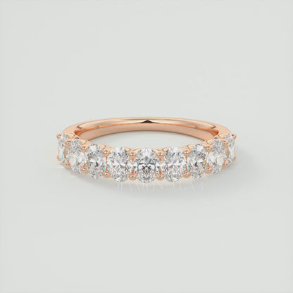 Aurelia Oval Half Eternity Band 4mm – Lab-Grown or Natural Diamonds