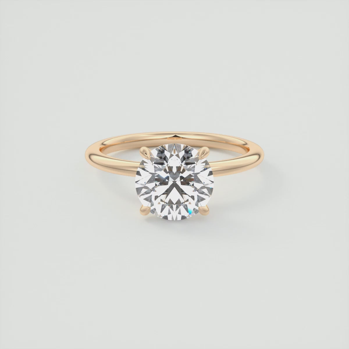 Luna Crest Solitaire Ring – Lab Diamond or Moissanite