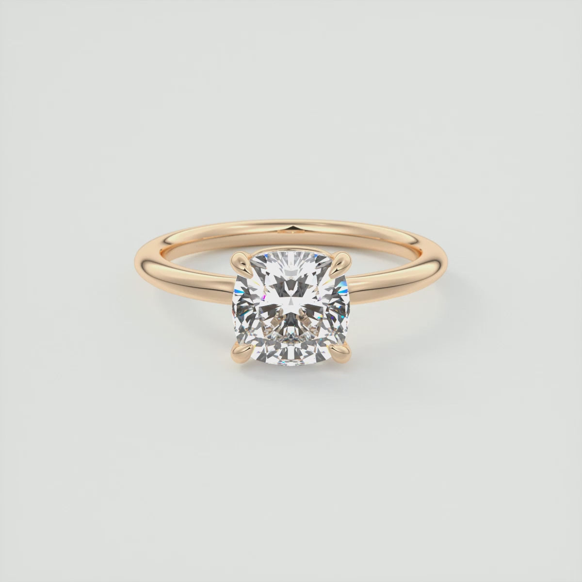 Load video: Elysian Cushion Solitaire Ring – Timeless Elegance with Lab Diamond or Moissanite