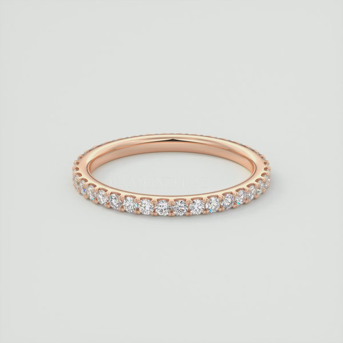 1.8mm French Set Eternity Band –  Lab-Grown or Natural Diamonds