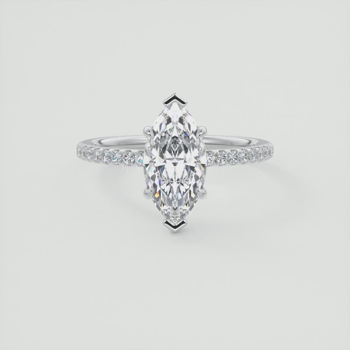 Isolde Marquise Pavé Solitaire Engagement Ring