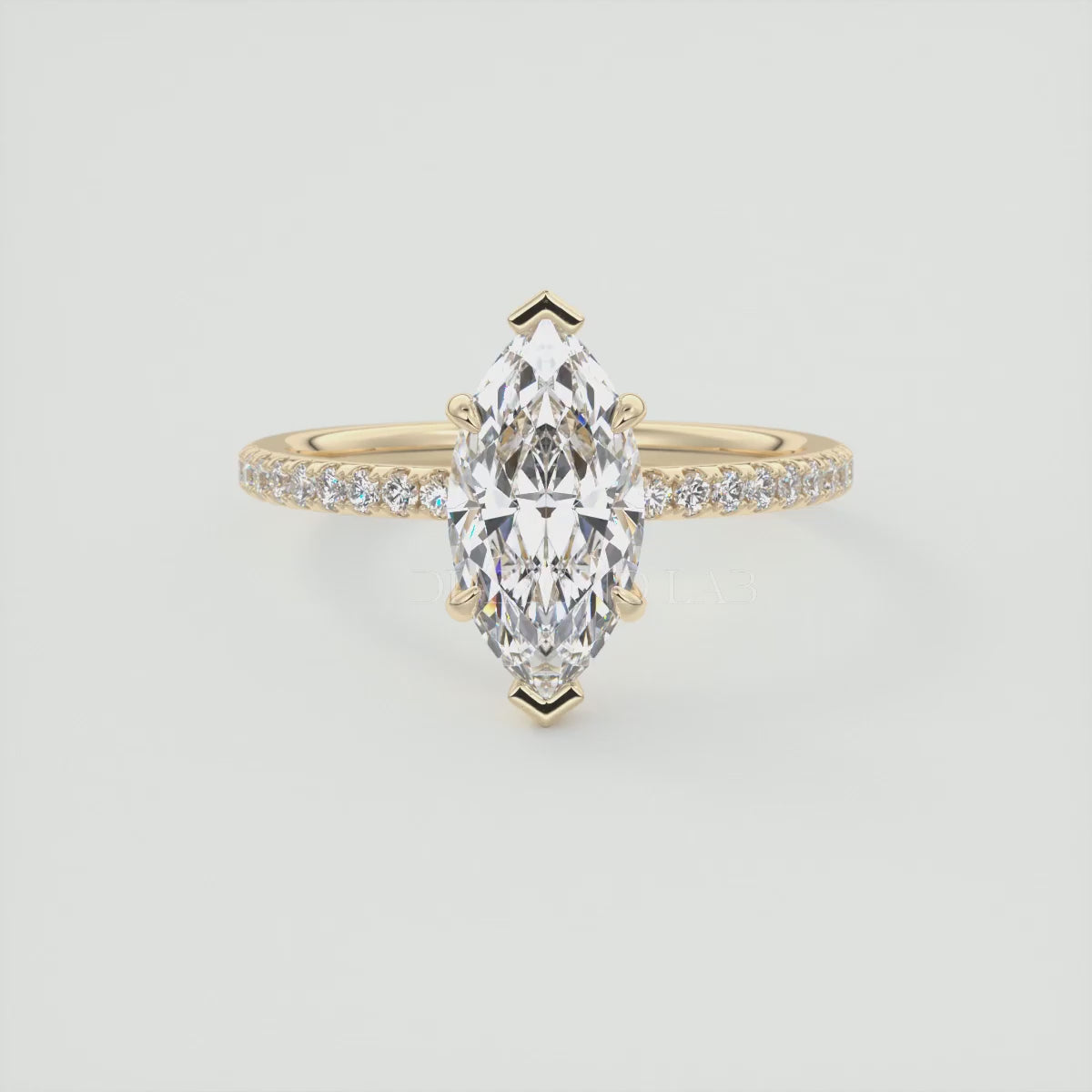 Load video: Isolde Marquise Pavé Solitaire Engagement Ring