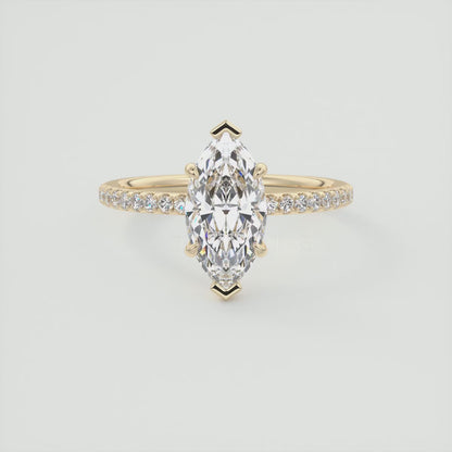 Isolde Marquise Pavé Solitaire Engagement Ring