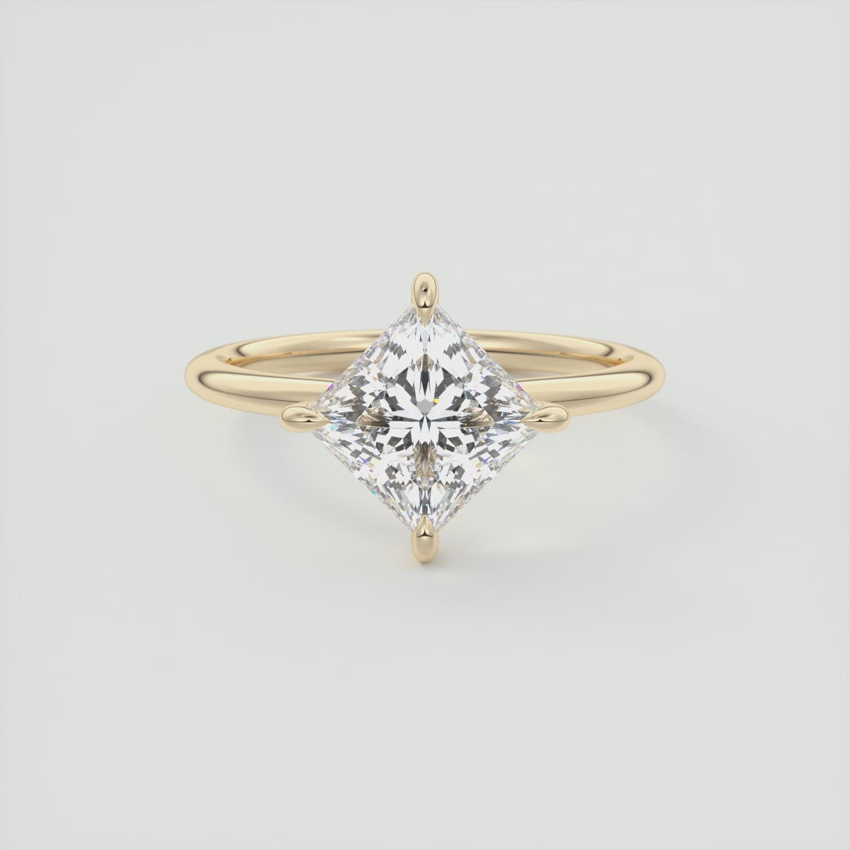 Load video: Elysian Princess Solitaire Ring – Timeless Elegance with Lab Diamond or Moissanite