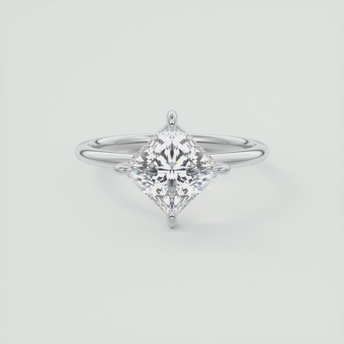 Elysian Princess Solitaire Ring – Timeless Elegance with Lab Diamond or Moissanite