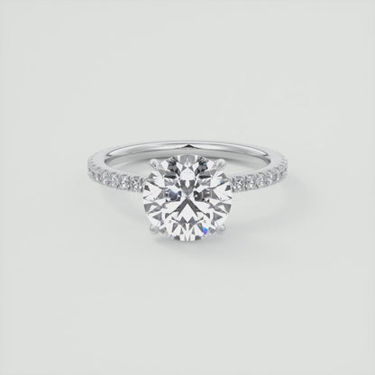 Isolde Pavé Round Brilliant Solitaire Ring