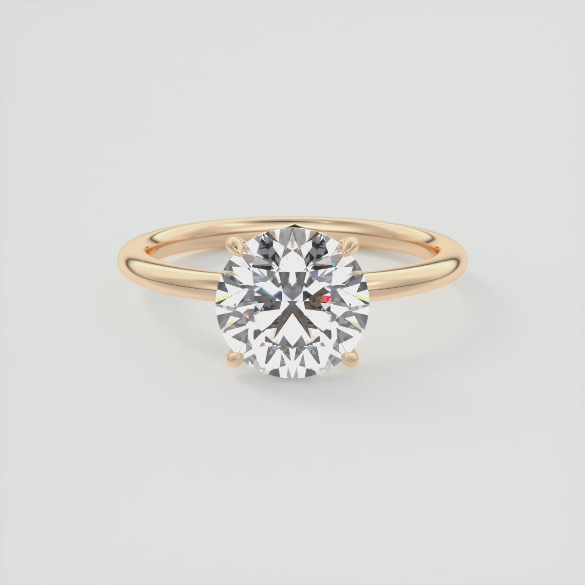 Aura Glide Solitaire Ring – Lab Diamond or Moissanite, Ultra-Low Profile Design