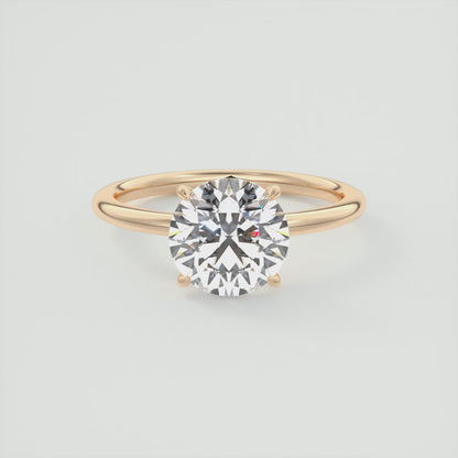 Aura Glide Solitaire Ring – Lab Diamond or Moissanite, Ultra-Low Profile Design