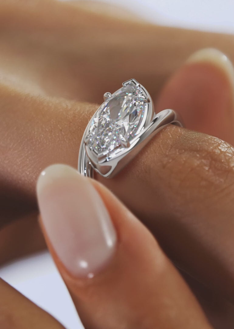The Flow – East-West Marquise Engagement Ring
