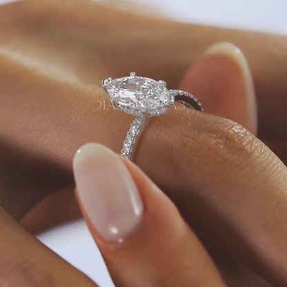Amelie Marquise Hidden Halo Pavé Engagement Ring