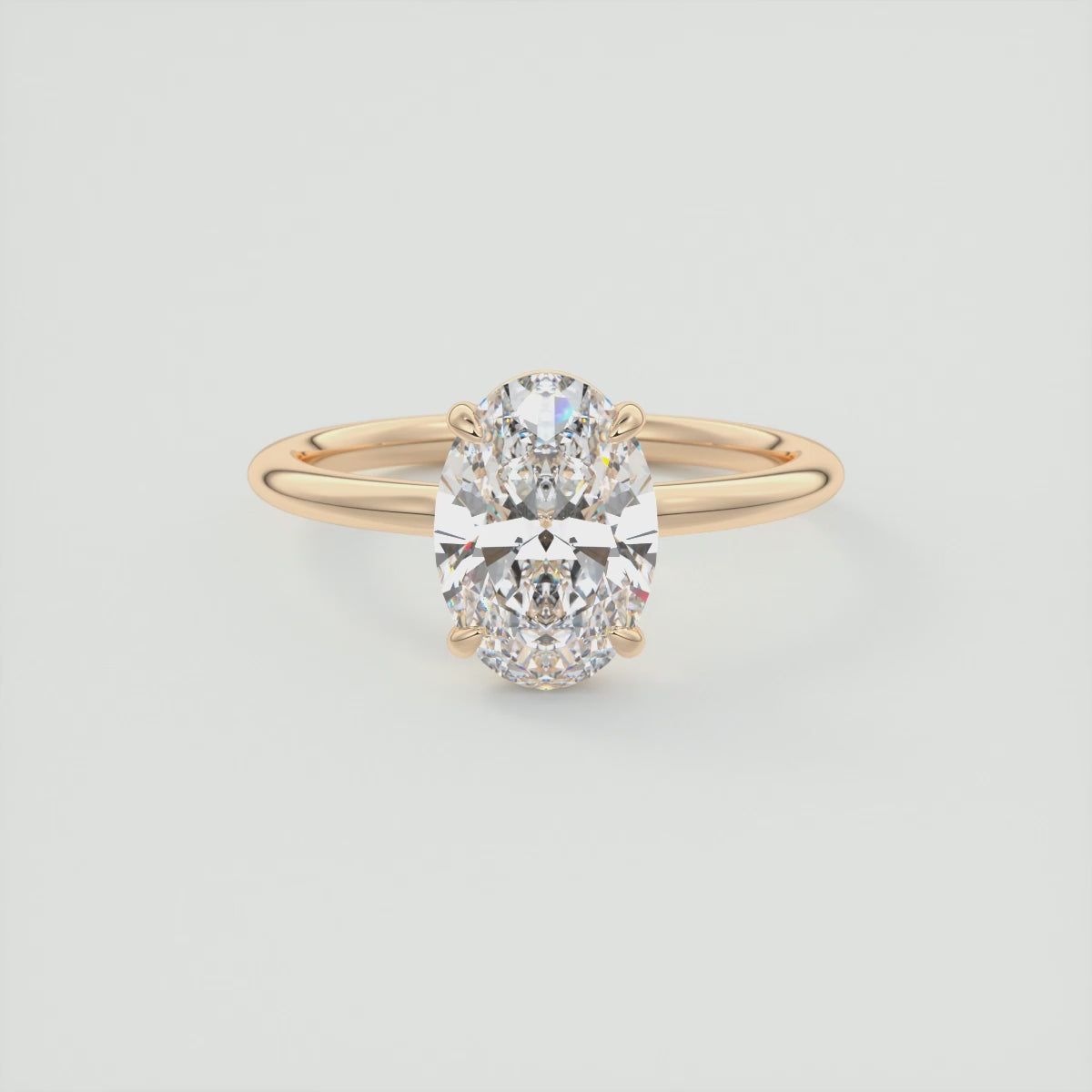 Elysian Oval Solitaire Ring – Timeless Elegance with Lab Diamond or Moissanite