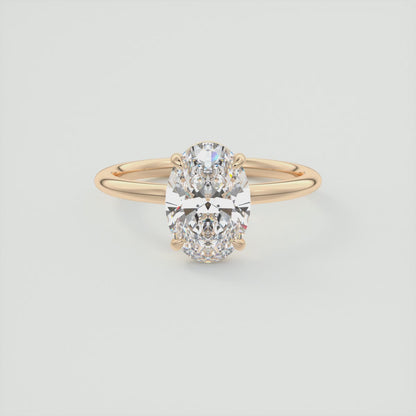 Elysian Oval Solitaire Ring – Timeless Elegance with Lab Diamond or Moissanite