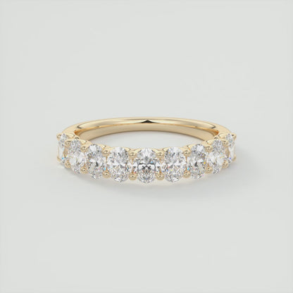 Aurelia Oval Half Eternity Band – Lab-Grown or Natural Diamonds