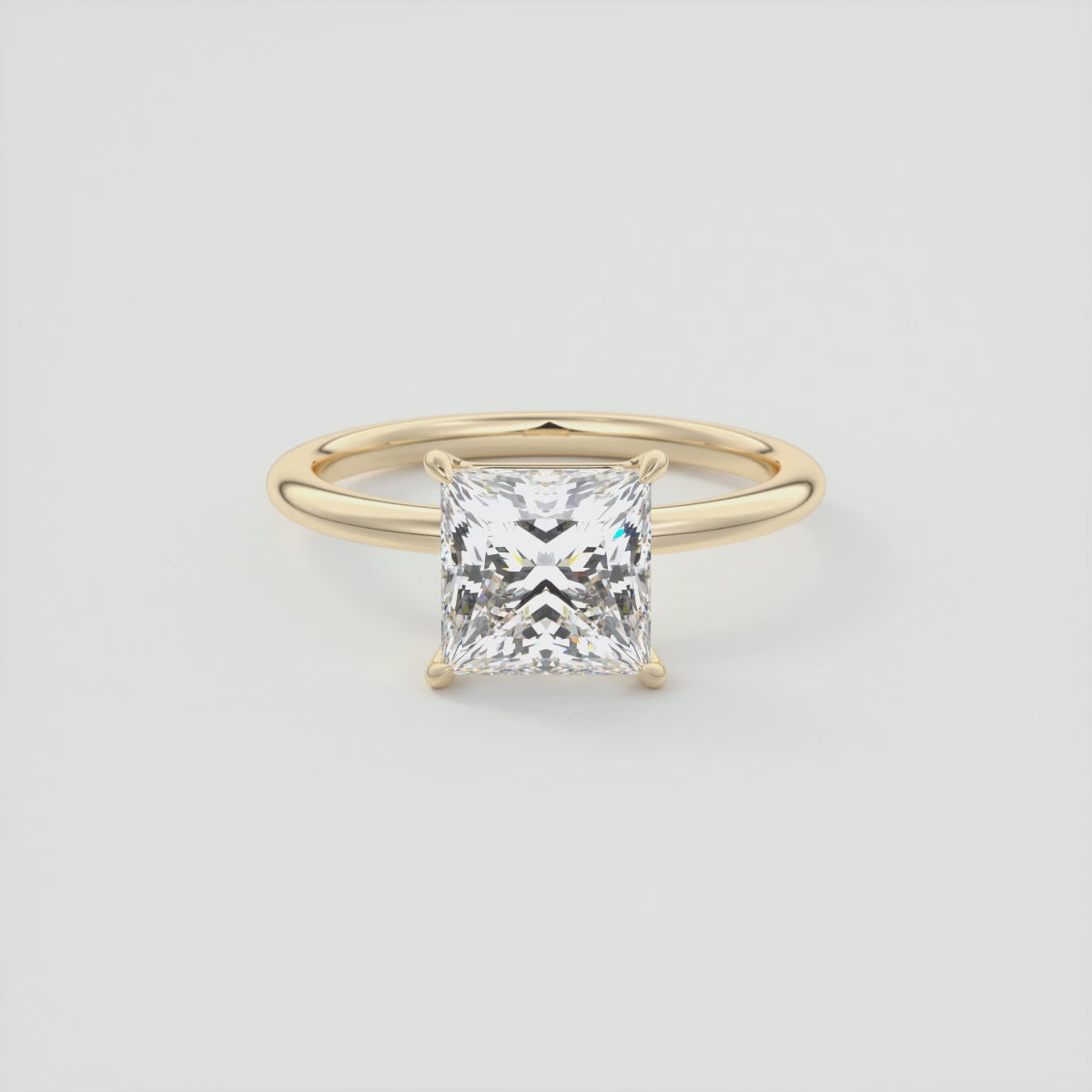 Load video: Luna Princess Solitaire Ring – Lab Diamond or Moissanite