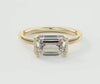 Alosta Emerald Half Bezel Engagement Ring