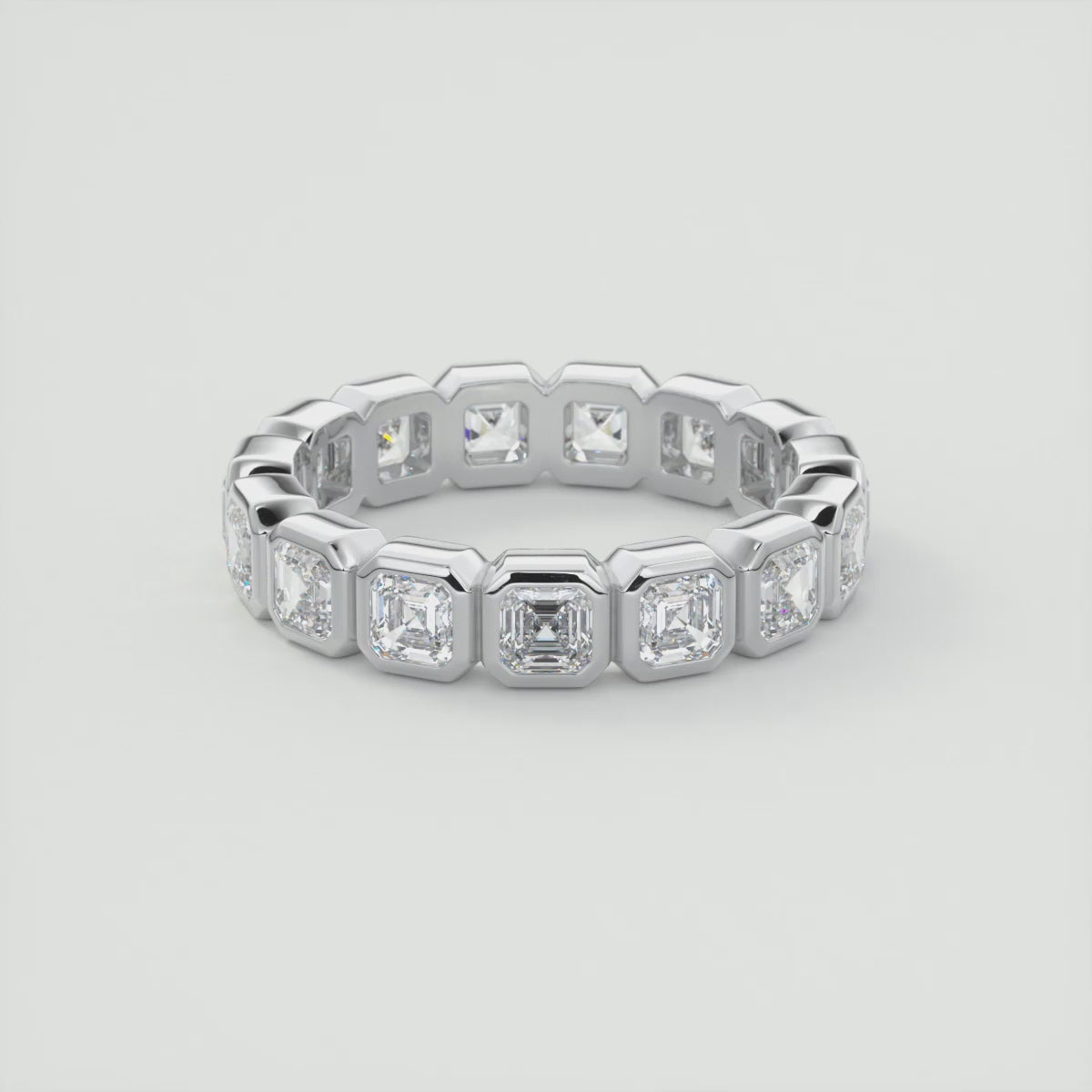 Valora Asscher Bezel Eternity Band – Lab-Grown or Natural Diamonds