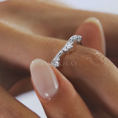 Celina Curved Diamond Wedding Band