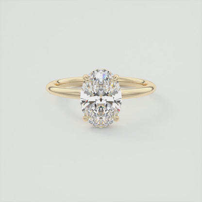 Elysian Oval Solitaire Ring – Timeless Elegance with Lab Diamond or Moissanite