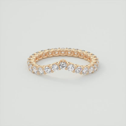 Selene V-Curved Eternity Band – Lab-Grown or Natural Diamonds