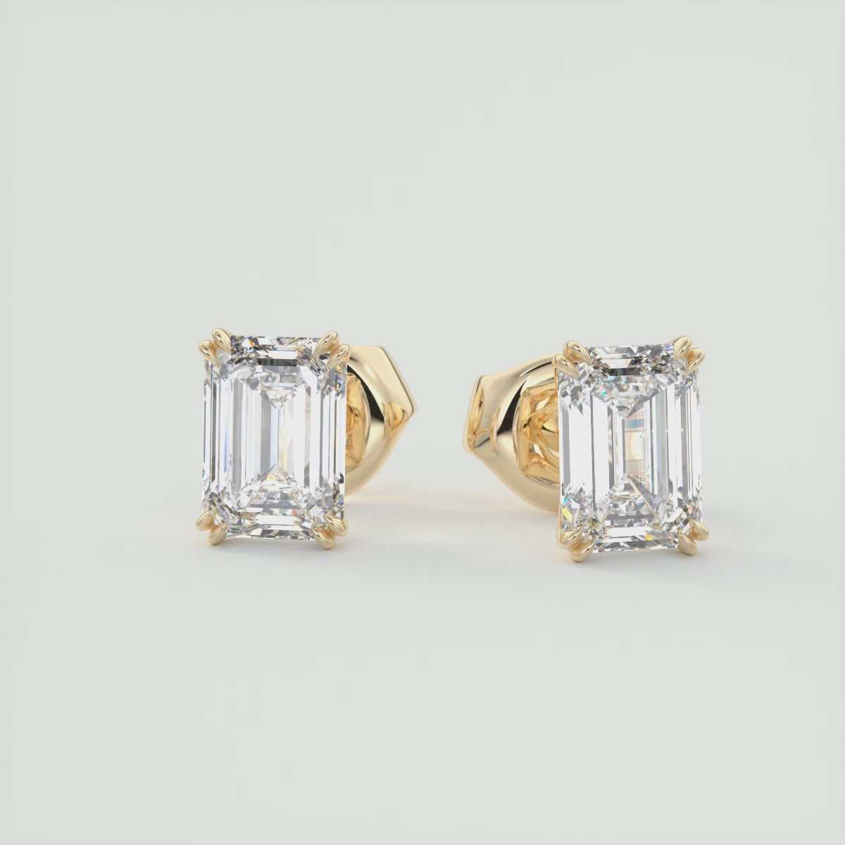 Load video: Eternal Emerald Double Prong Stud Earrings