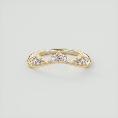 Celina Curved Diamond Wedding Band