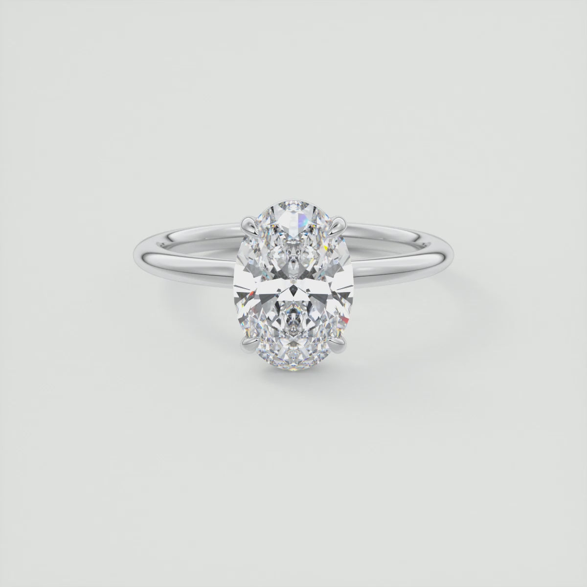 Elysian Oval Solitaire Ring – Timeless Elegance with Lab Diamond or Moissanite