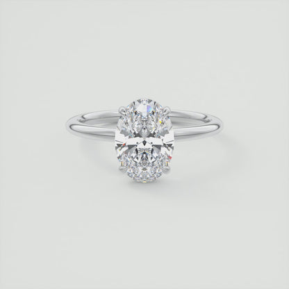 Elysian Oval Solitaire Ring – Timeless Elegance with Lab Diamond or Moissanite