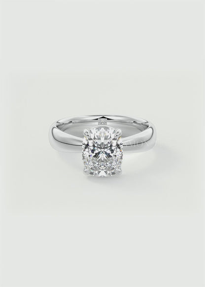 Elysian Tapered Elongated Cushion Solitaire Ring – Lab Diamond or Moissanite